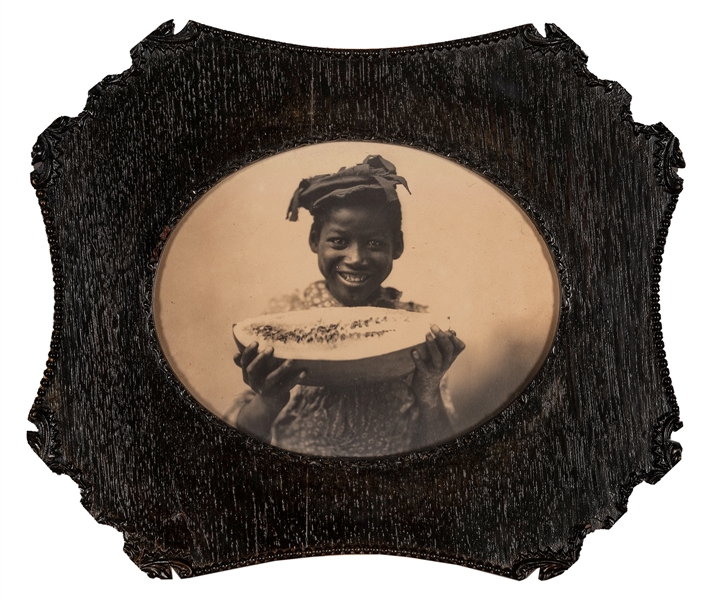 Photograph of a Black Girl Eating Watermelon.