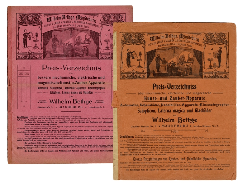 Wilhelm Bethge. Pair of Magic Supply Catalogs.