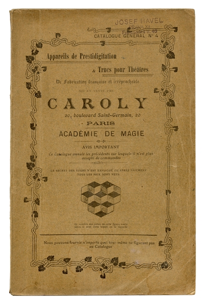Caroly. Appareils de Prestigitation & Trucs pour Theatres. Catalogue General No. 4.