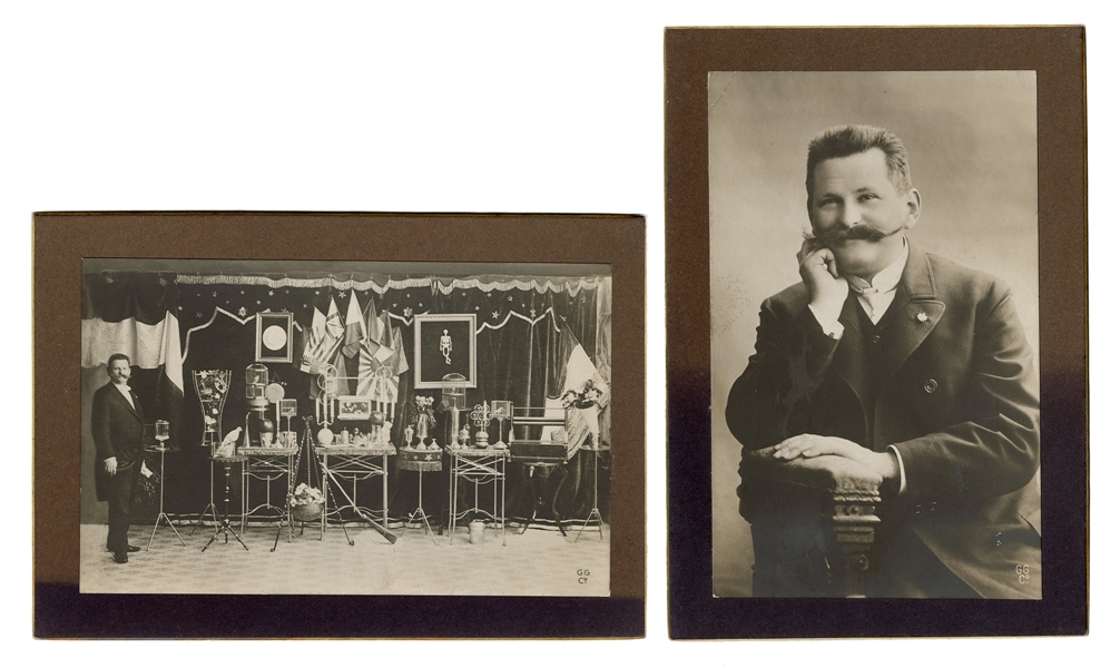Two Cabinet Card Images of Magician Bellini
