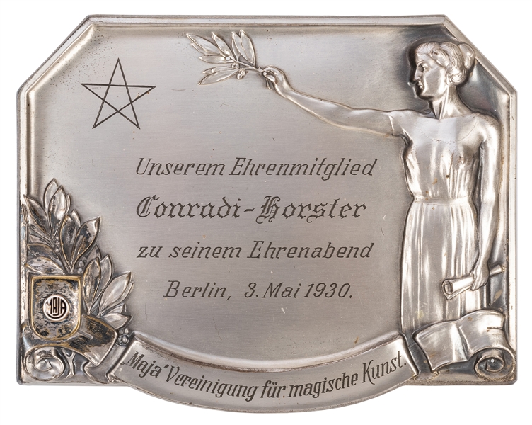 Engraved F.W. Conradi Horster Tribute Plaque