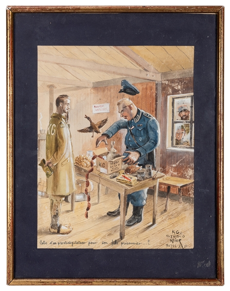 Watercolor of a French POW.