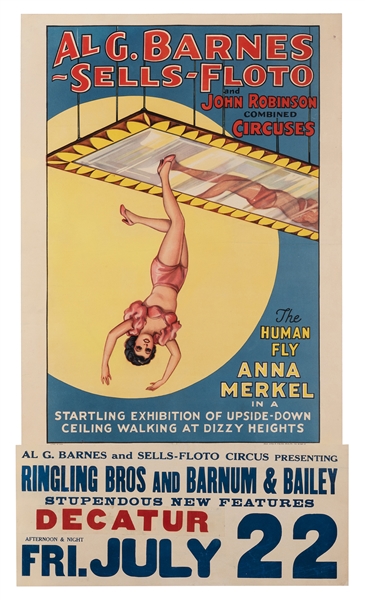 Al. G. Barnes—Sells Floto and John Robinson. The Human Fly Anna Merkel.