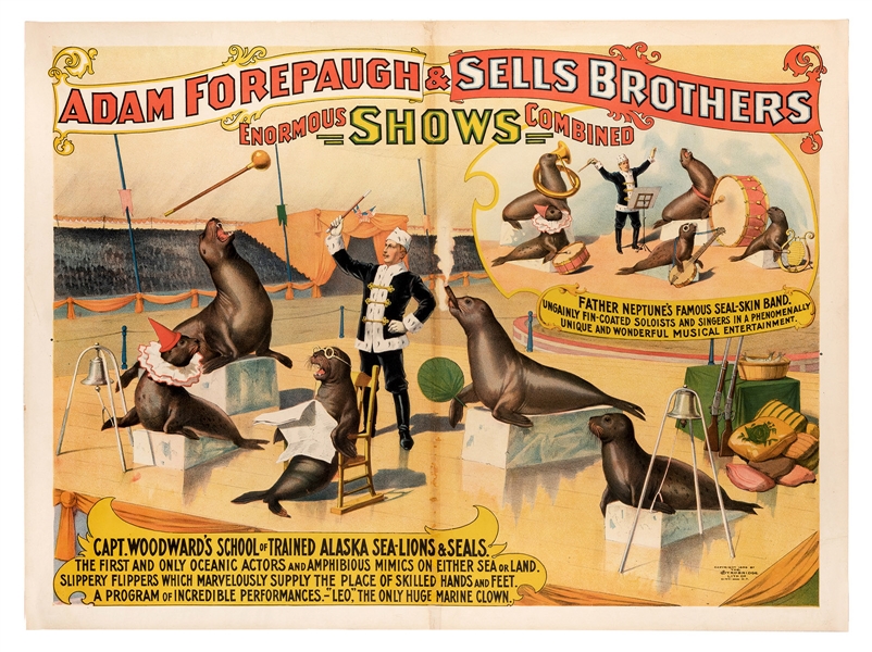 Adam Forepaugh and Sells Brothers. Captain Woodward’s Sea Lions.