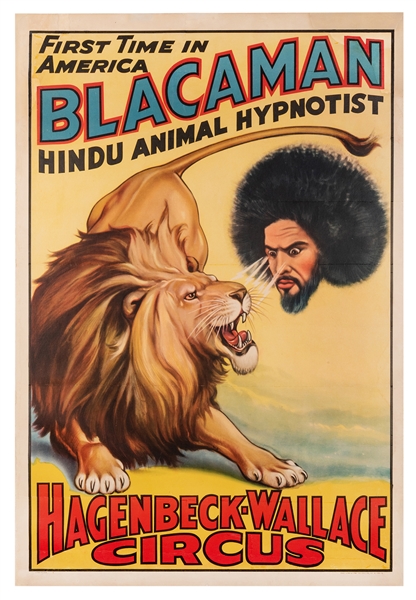 Hagenbeck-Wallace Circus. Blacaman Hindu Animal Hypnotist.