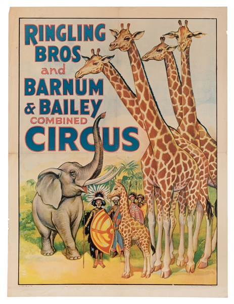 Ringling Brothers and Barnum & Bailey Combined Circus. African Natives / Giraffes.