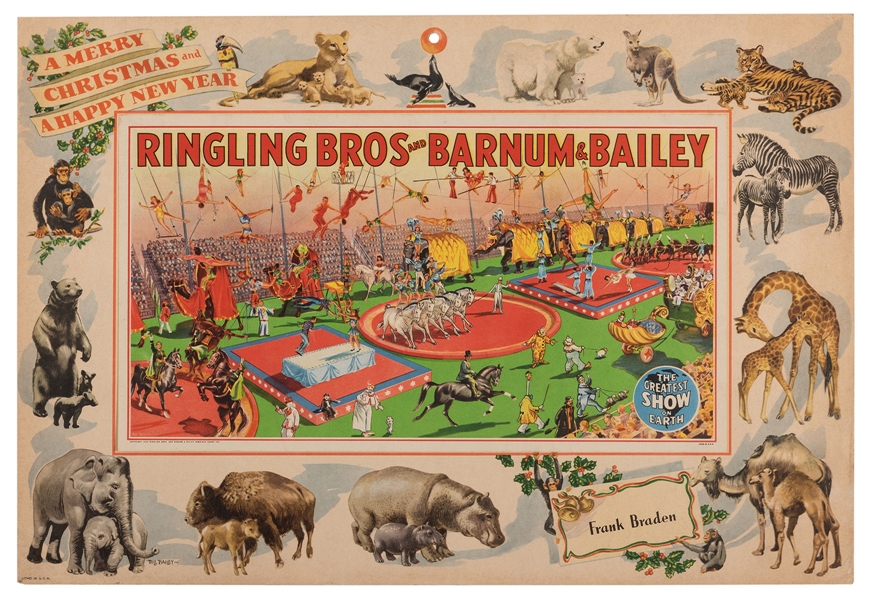 Ringling Bros. and Barnum & Bailey. Calendar Poster. 1946/47.