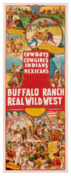 Buffalo Ranch Real Wild West. Cowboys, Cowgirls, Indians, Mexicans.