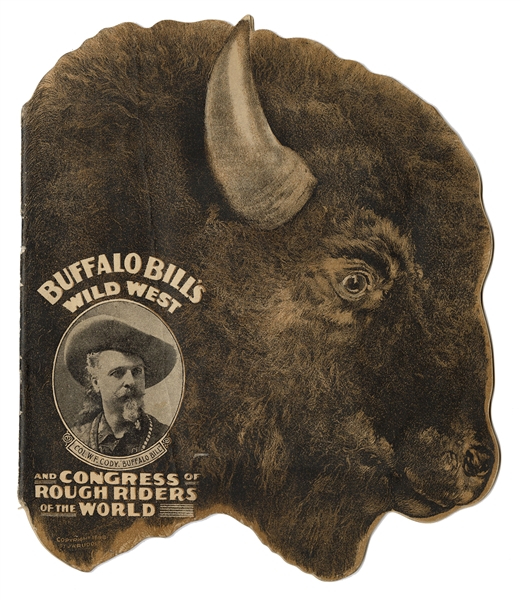 Buffalo Bill’s Wild West and Congress of Rough Riders of the World Die Cut Advance Courier.