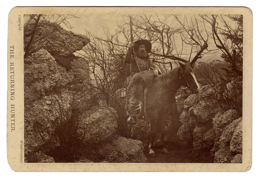 John Y. Nelson “The Returning Hunter” Woodburytype Cabinet Card Photograph.