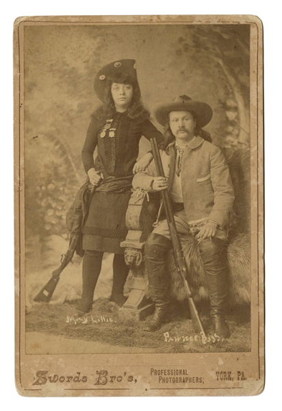 Pawnee Bill and May Lillie Cabinet Card Photograph.