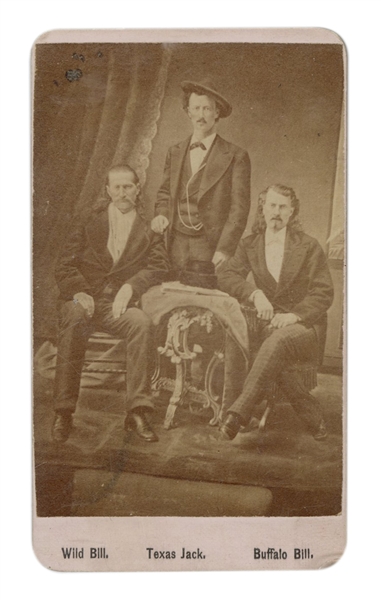 Wild Bill Hickok, Texas Jack Omohundro, and Buffalo Bill CDV.