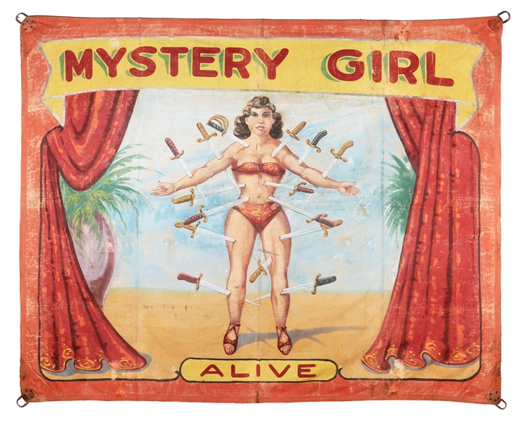 Mystery Girl. Alive. Sideshow Banner.