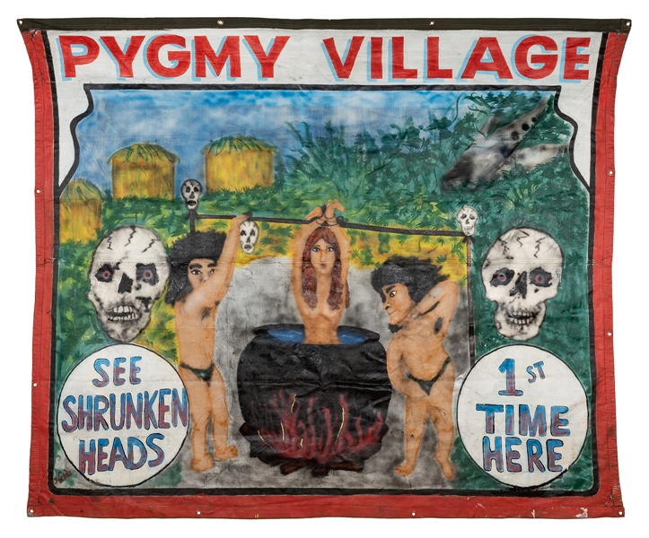 Dr. Miracle and the Pygmy Village Double-Sided Sideshow Banner.