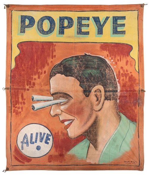 Pop-Eye. Alive. Sideshow Banner.  