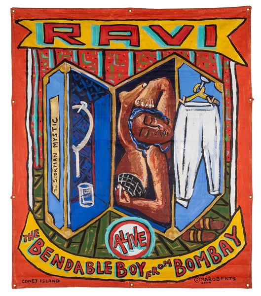 Ravi The Bendable Boy from Bombay. Sideshow Banner.