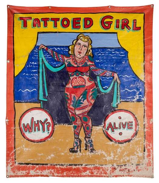 Tattoed Girl. Sideshow Banner.