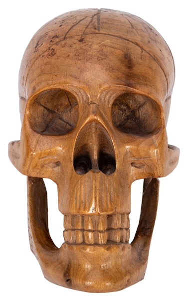 Carved Wooden Skull.