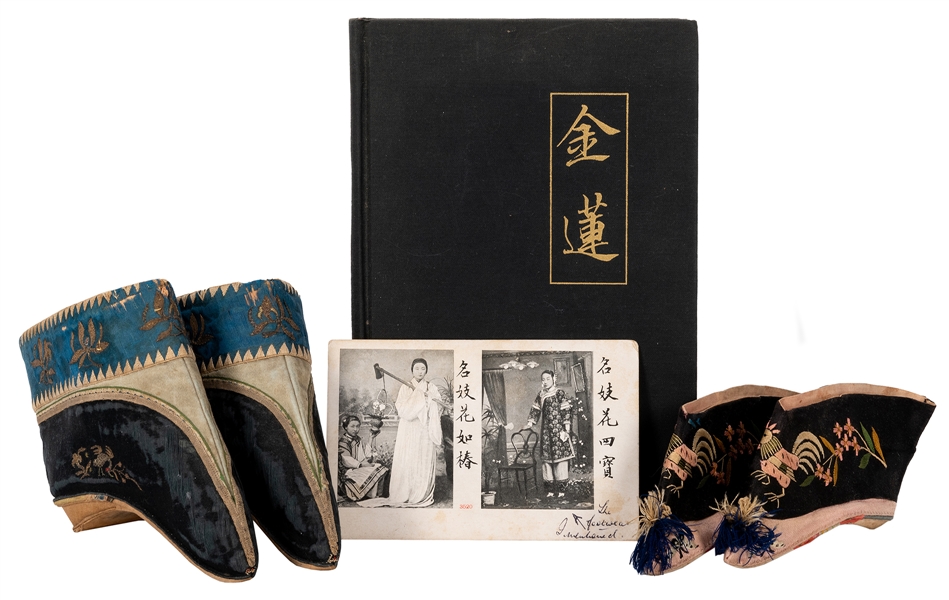 Two Pairs of Chinese Foot Binding Shoes.