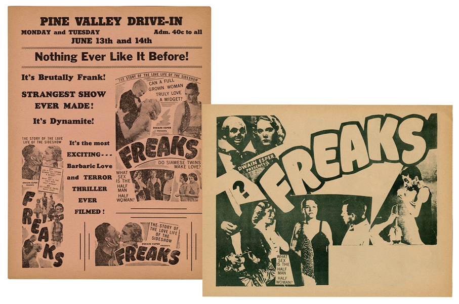 Pair of “Freaks” Handbills.