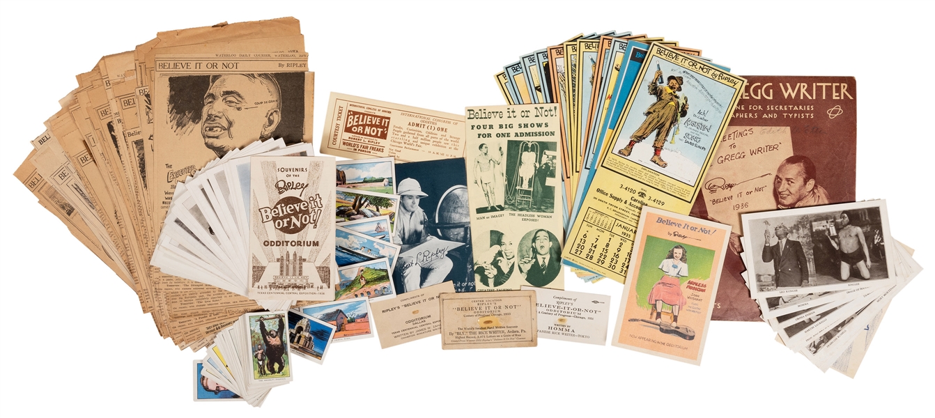 A Large Group of Over 100 Ripley’s “Believe It or Not” Ephemera. 