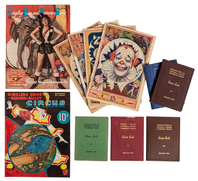 Collection of Circus Route Books and Ephemera.