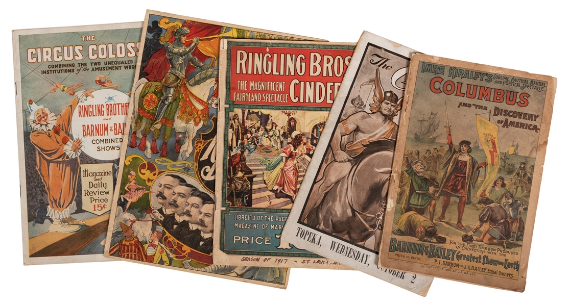 Ringling Bros. / Barnum & Bailey Circus Programs / Couriers. Lot of Five.