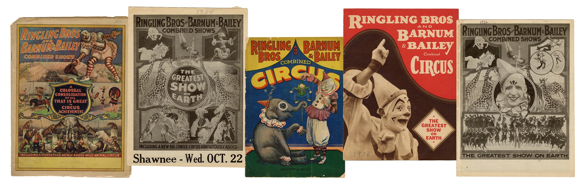 Ringling Bros. and Barnum & Bailey Circus Couriers. Lot of 10.