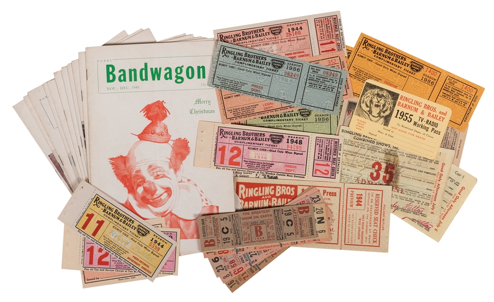 1949 Hobby Bandwagon Complete 11 issues. [Included with a group of Barnum and Bailey circus tickets].