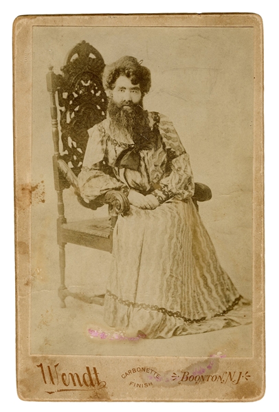 Grace Gilbert Bearded Lady Cabinet Card Photo.