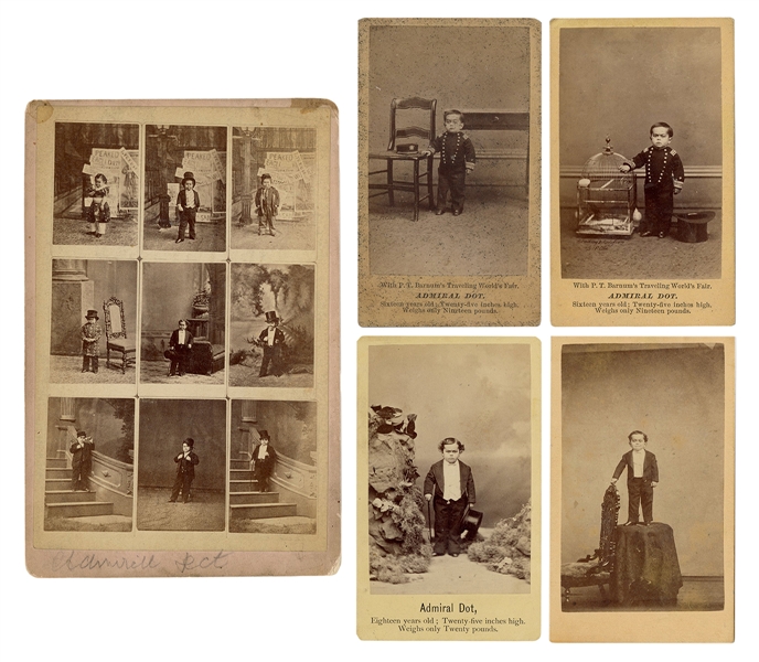 Group of Six Admiral Dot CDVs and Cabinet Card Photo.
