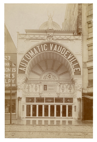 Automatic Vaudeville at Crystal Hall Cabinet Card Photograph.