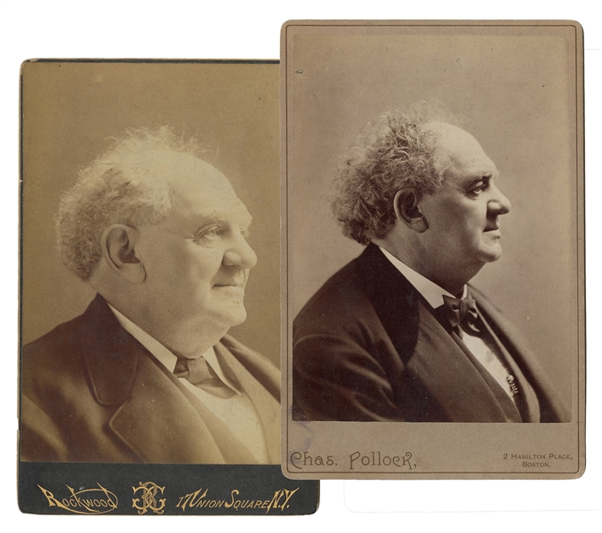 Pair of P.T. Barnum Cabinet Card Photographs.