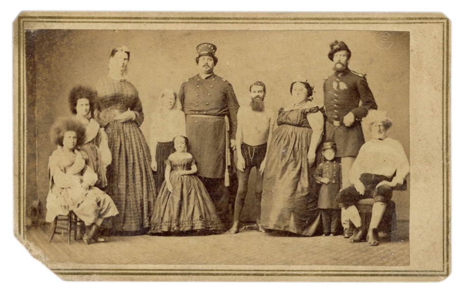 Barnum’s Freaks CDV with Museum Cancellation. 