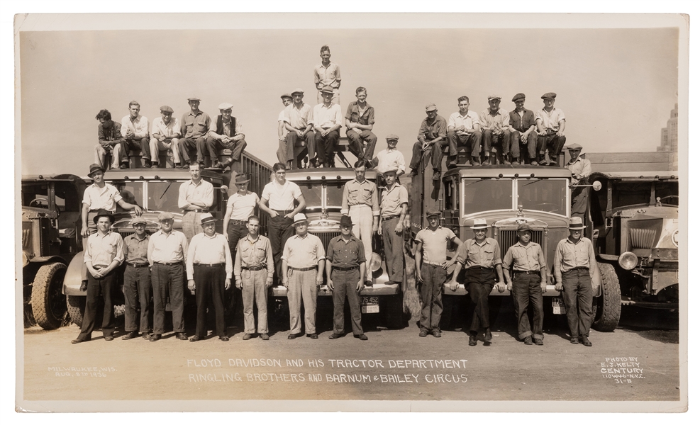 Floyd Davidson and His Tractor Department. Milwaukee, WI.
