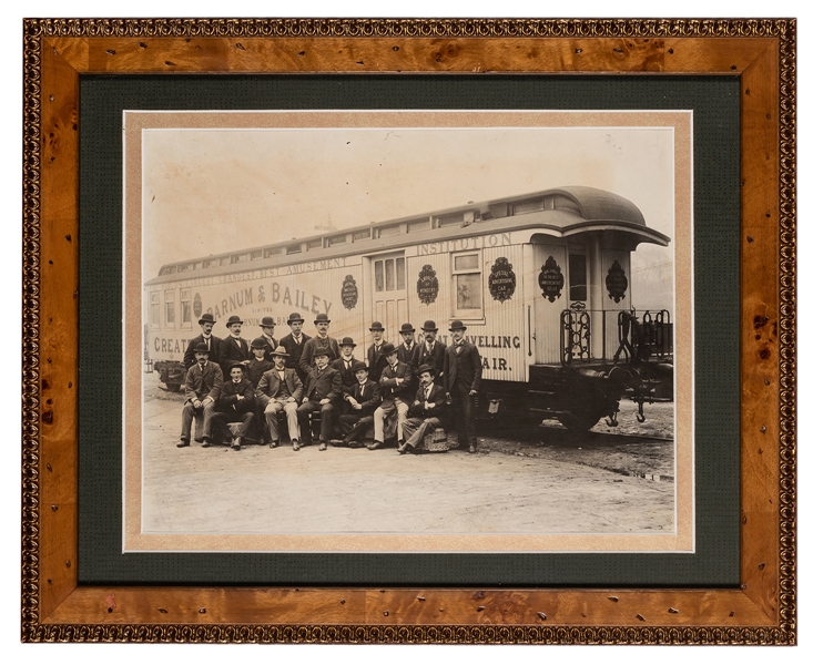 Photograph of a Barnum & Bailey Railroad Car.