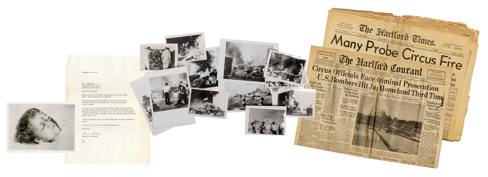 Snapshots and Newspapers of the Hartford Circus Fire, 1944.