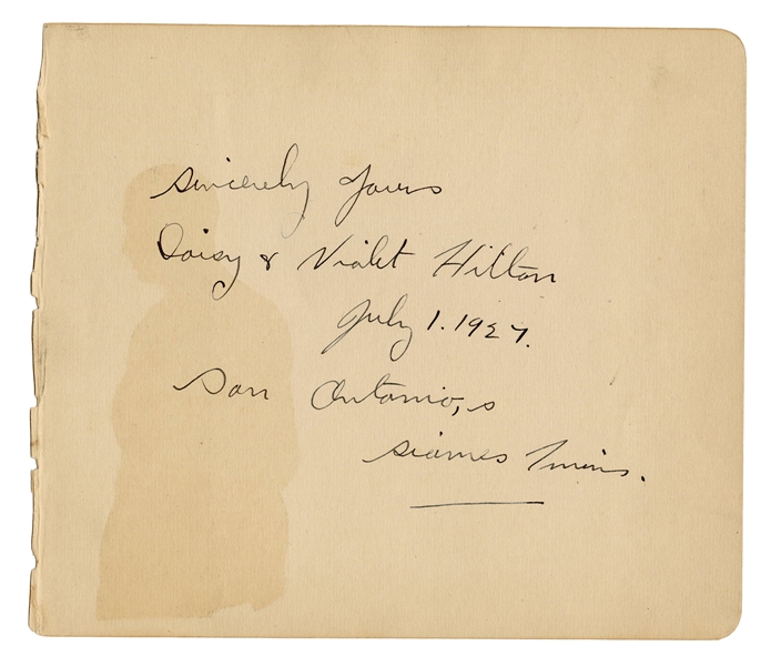 Daisy and Violet Hilton Inscription and Signatures.