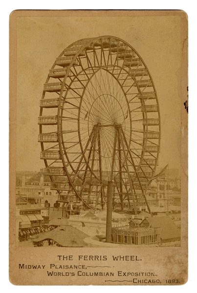The Ferris Wheel at the World’s Columbian Exposition Cabinet Card Photograph.