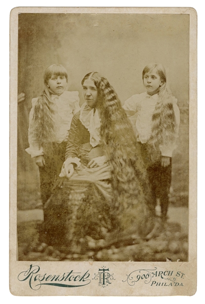 Cabinet Card Photograph of Madam Milo, Queen of Hair.