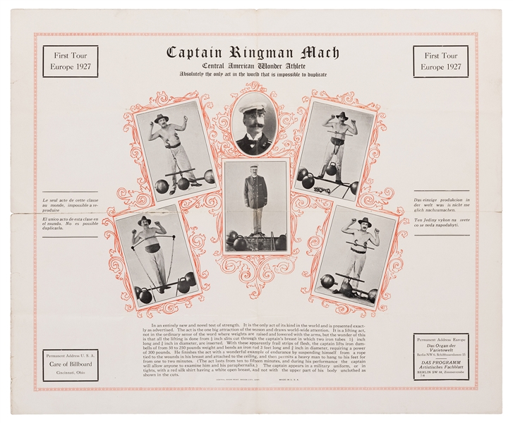 Captain Ringman Mack: Central American Wonder Athlete Half Sheet Flyer/Poster.