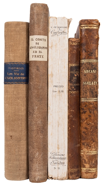 [Cagliostro] Group of 7 Antiquarian Books and Pamphlets on Cagliostro.