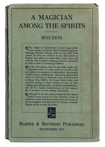 A Magician Among the Spirits, Inscribed and Signed.