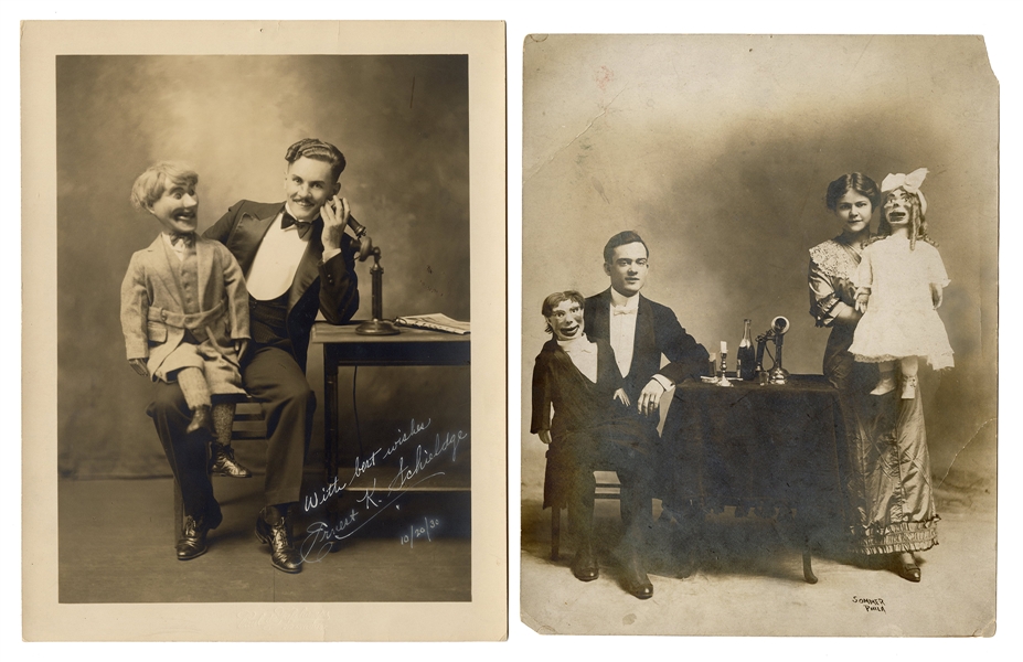Group of 13 Photographs of Ventriloquists and Puppeteers.
