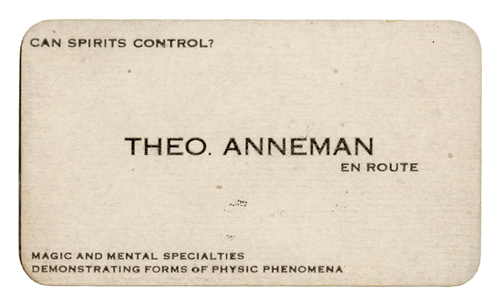 Theo Annemann Calling Card.