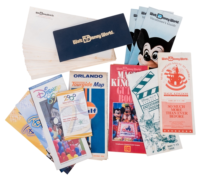 Lot of Walt Disney World Brochures, Advertisements, and Ephemera.