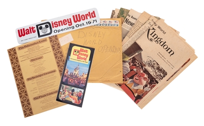 Walt Disney World Pre-Opening Bumper Sticker and Other Memorabilia.