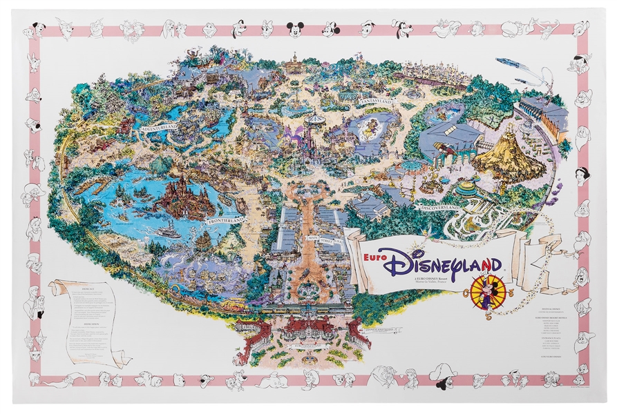 Euro Disneyland Resort 1992 Souvenir Map.