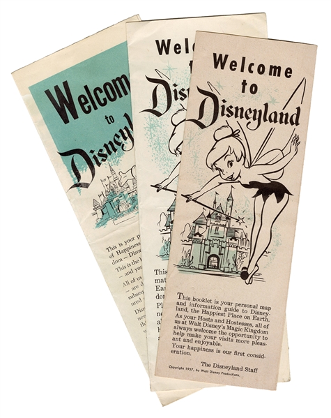 Trio of Disneyland Park Booklets with Maps. 1955-57.