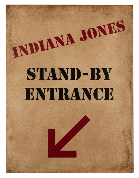Indiana Jones Stand-By Line Entrance sign.